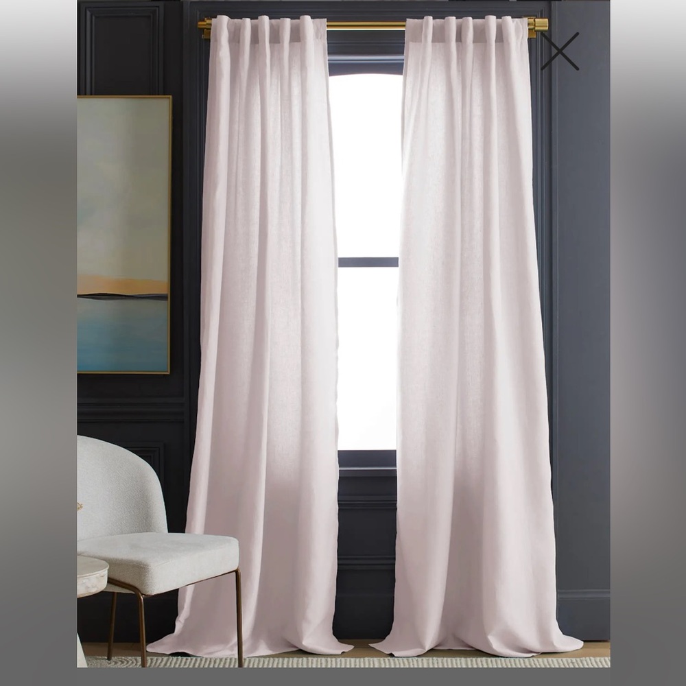 Quince European Linen Curtain vintage blush